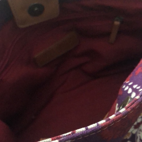 Talbots Purple Multicolor Paisley Medium Satchel Purse Handbag Bag - Picture 13 of 17